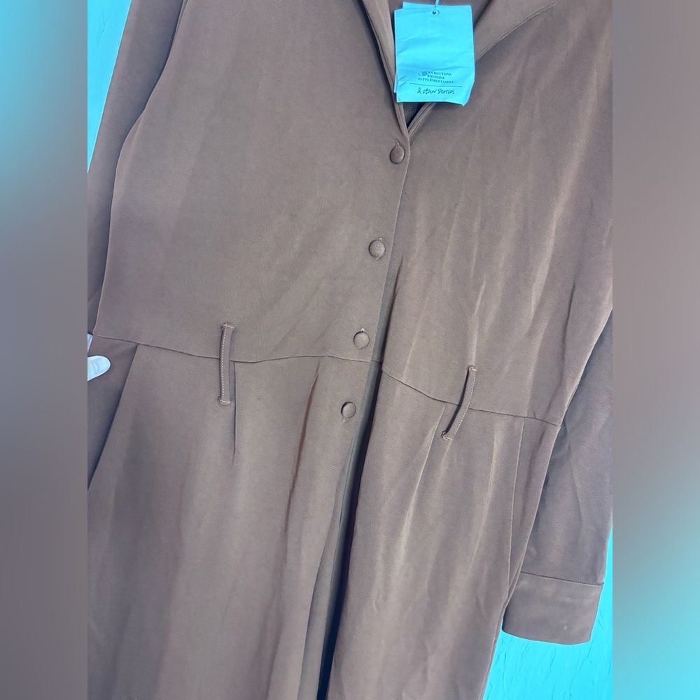NWT & other stories Brown Wide leg long sleeve jumpsuit size 8 - Picture 4 of 8